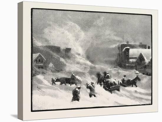 A Blizzard in Winnipeg, Canada, Nineteenth Century-null-Premier Image Canvas