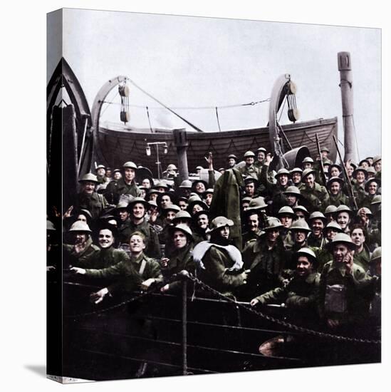 A boat of soldiers rescued from Dunkirk, 1940, (1945)-Unknown-Premier Image Canvas