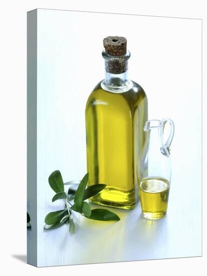 A Bottle and a Carafe of Olive Oil with an Olive Sprig-Alena Hrbkova-Premier Image Canvas