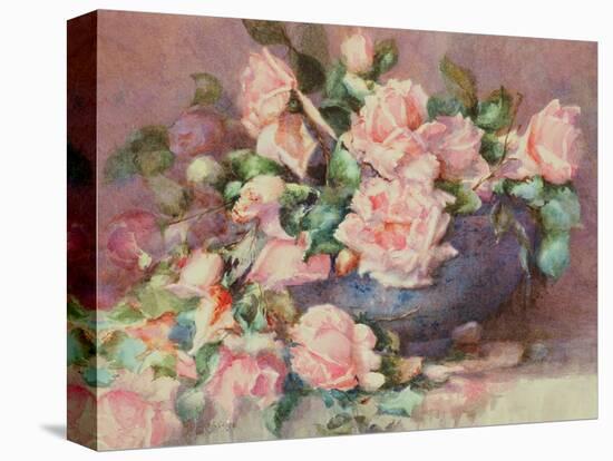 A Bowl of Pink Roses-Melicent Grose-Premier Image Canvas