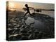 A Boy Plays on the Banks of the River Brahmaputra in Gauhati, India, Friday, October 27, 2006-Anupam Nath-Premier Image Canvas