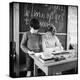 A Boy Pupil Reading with His Teacher, at Her Desk in Front of the Blackboard-Henry Grant-Premier Image Canvas