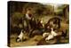 A Boy with Poultry and a Goat in a Farmyard, 1903-Charles Hunt-Premier Image Canvas