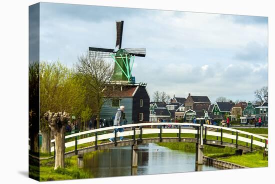 A Bridge Leading to a Village of Historic Homes in the Netherlands-Sheila Haddad-Premier Image Canvas