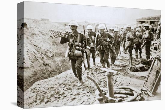 A British wiring party going up to the trenches, Somme campaign, France, World War I, 1916-Unknown-Premier Image Canvas