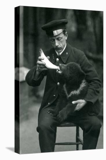 A Brown Bear Cub Being Bottle Fed by Keeper, Leslie Martin Flewin, at London Zoo in May 1914-Frederick William Bond-Premier Image Canvas