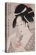 A Bust Portrait of the Courtesan Wakamurasaki of the Tsunotamaya Playing with Goldfish-Chokosai Eisho-Premier Image Canvas