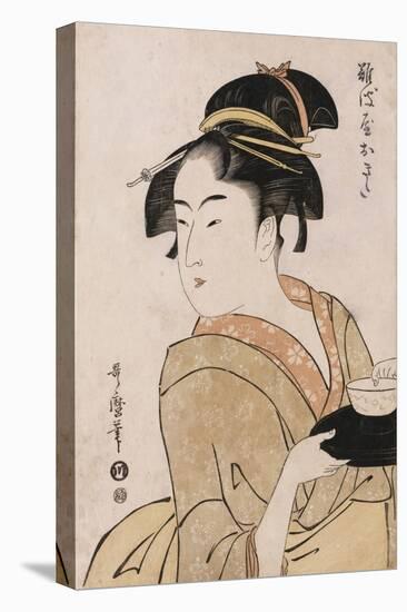 A Bust Portrait of the Waitress Okita of the Naniwaya Teahouse-Chokosai Eisho-Premier Image Canvas