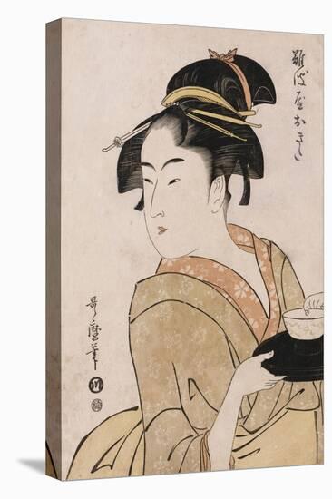 A Bust Portrait of the Waitress Okita of the Naniwaya Teahouse-Chokosai Eisho-Premier Image Canvas