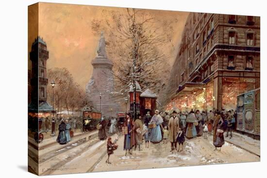 A Busy Boulevard Near the Place de La Republique, Paris-Eugene Galien-Laloue-Premier Image Canvas