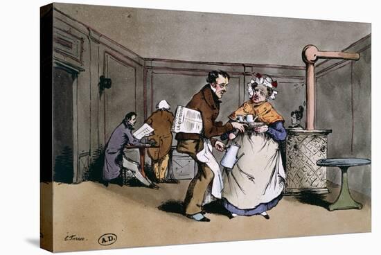 A Cafe' in Paris, Ca 1830, France 19th Century-null-Premier Image Canvas
