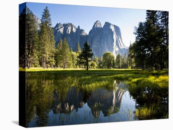 A Calm Reflection of the Cathedral Spires in Yosemite Valley in Yosemite, California-Sergio Ballivian-Premier Image Canvas