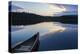 A Canoe on Little Berry Pond in Maine's Northern Forest. Sunset-Jerry & Marcy Monkman-Premier Image Canvas