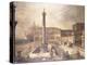 A Capriccio of a Piazza in Front of a Palace with the Column of Marcus Aurelius-Canaletto-Premier Image Canvas