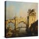 A Capriccio of a Ruined Renaissance Arcade and Pavillion by a Waterway Crossed by a Wooden…-Canaletto-Premier Image Canvas