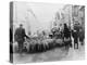 A Car Surrounded by Sheep, Lewes High Street, East Sussex-null-Premier Image Canvas