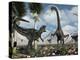 A Carnivorous Allosaurus Confronts a Giant Diplodocus Herbivore During the Jurassic Period on Earth-Stocktrek Images-Premier Image Canvas