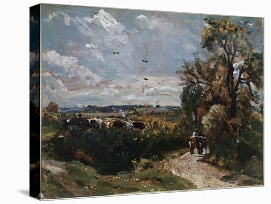 A Cart on the Road of Flatford (Oil on Canvas, 1811)-John Constable-Premier Image Canvas