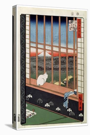 A Cat Sitting on the Window Seat, 19th Century-Ando Hiroshige-Premier Image Canvas
