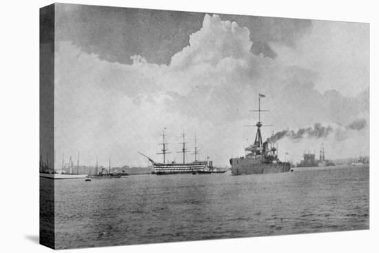 A Century Between: The Dreadnought Steaming Past the Victory, Illustration from 'The Graphic',…-English Photographer-Premier Image Canvas