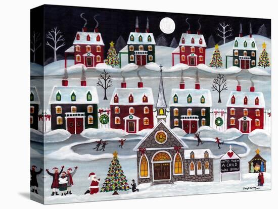 A Child is Born Christmas Skating Village-Cheryl Bartley-Premier Image Canvas