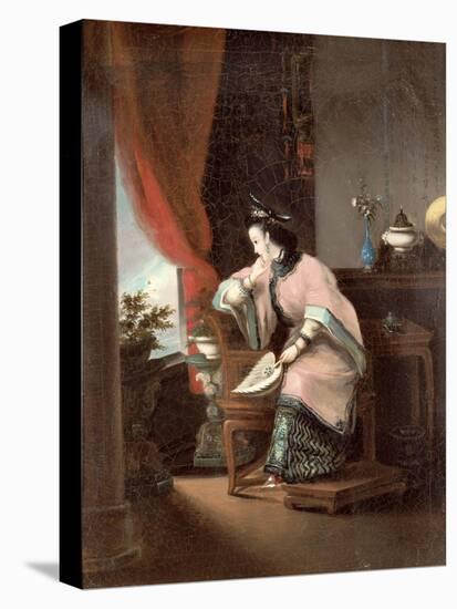 A Chinese Girl Seated Looking Out of the Window-Lam Qua-Premier Image Canvas