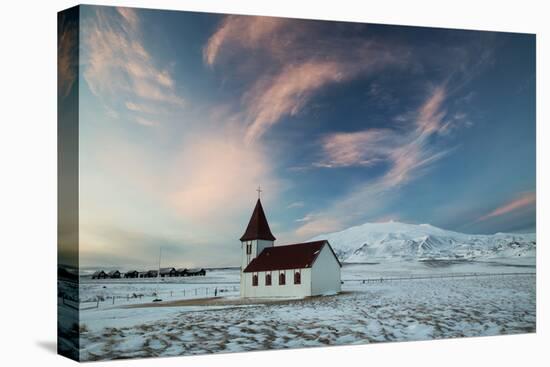 A church in the winter in western Iceland at sunset.-Alex Saberi-Premier Image Canvas