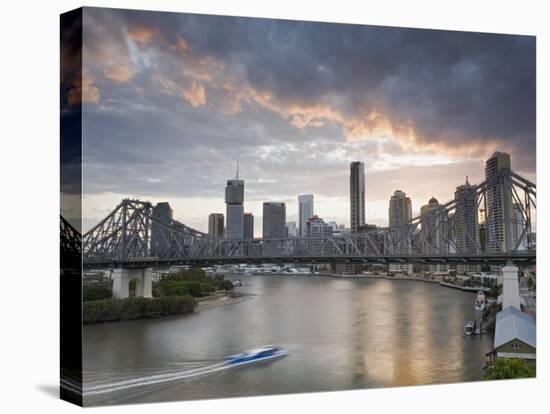 A Citycat Ferry Cruises Beneath Brisbane's Story Bridge Towards City Centre, Brisbane, Australia-Andrew Watson-Premier Image Canvas