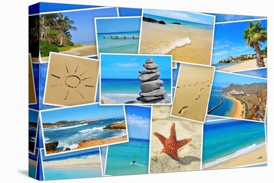 A Collage Of Some Pictures Of Different Beaches Of Spain-nito-Stretched Canvas