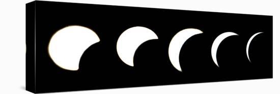 A Combo Picture Shows the Different Phases of a Partial Solar Eclipse-null-Premier Image Canvas