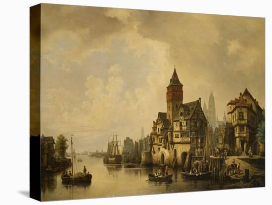 A Continental River Town, 1856-Leon Bakst-Premier Image Canvas