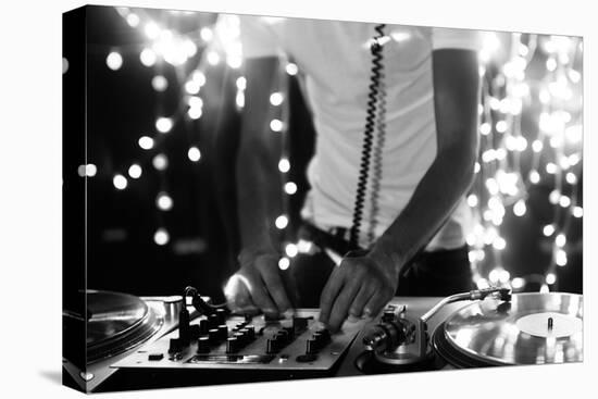 A Cool Male Dj on the Turntables-dubassy-Premier Image Canvas