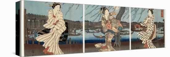 A Cool Summer Evening at Ryogoku, 1848-51-Utagawa Hiroshige-Premier Image Canvas