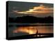 A Cormorant is Silhouetted Against the Waters of Lake Talquin-null-Premier Image Canvas