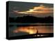 A Cormorant is Silhouetted Against the Waters of Lake Talquin-null-Premier Image Canvas