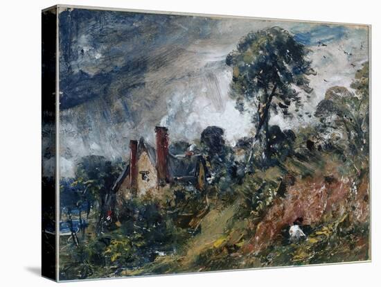 A Cottage among Trees, with a Sandbank (Oil on Canvas, 1836)-John Constable-Premier Image Canvas