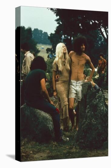 A Couple Stand Together at the Woodstock Music and Arts Fair, Bethel, New York, August 1969-John Dominis-Premier Image Canvas