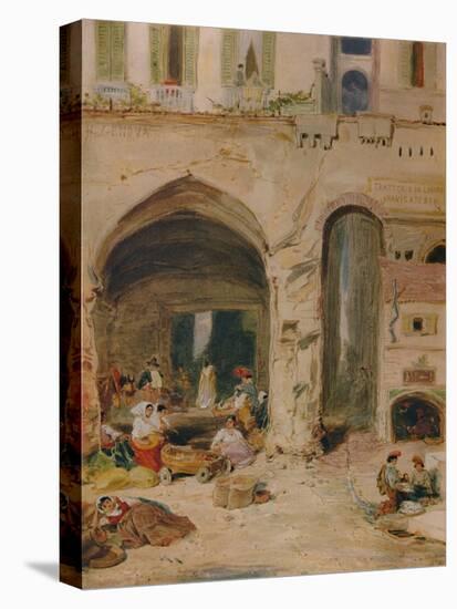 'A Courtyard in Genoa', c1850, (1935)-James Holland-Premier Image Canvas