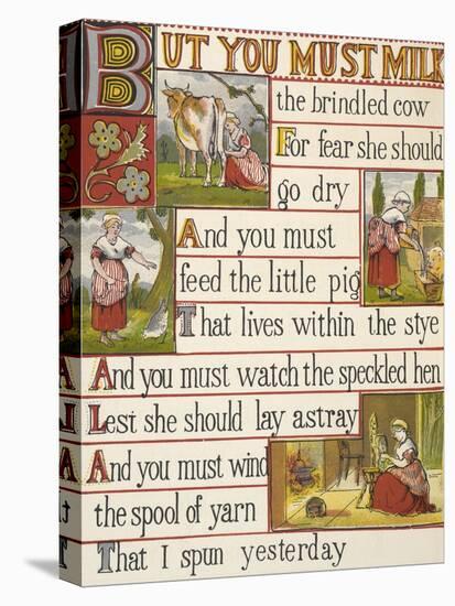 A Cow Being Milked by a Maid. a Nursery Rhyme.-null-Premier Image Canvas