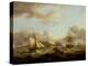 A Cutter Passing Astern of a Frigate, Early 19Th Century (Oil on Canvas)-Thomas Luny-Premier Image Canvas