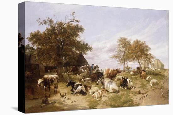 A Dairy Farm on the Marshes, East Kent, 1859-Thomas Sidney Cooper-Premier Image Canvas