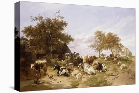 A Dairy Farm on the Marshes, East Kent-Thomas Sidney Cooper-Premier Image Canvas