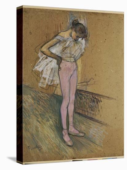 A Dancer Adjusting Her Leotard-Henri de Toulouse-Lautrec-Premier Image Canvas