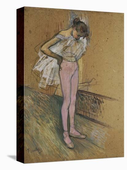 A Dancer Adjusting Her Leotard-Henri de Toulouse-Lautrec-Premier Image Canvas