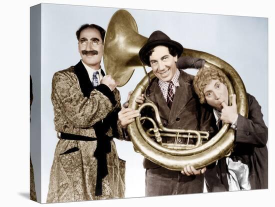 A Day at the Races, Groucho Marx, Chico Marx, Harpo Marx, 1937-null-Stretched Canvas