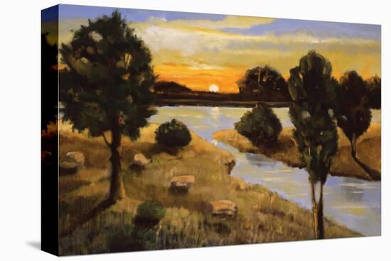 A Day Ending at the Lake-Judith D'Agostino-Stretched Canvas