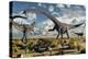 A Deadly Confrontation Between a Diplodocus and a Pair of Allosaurus-null-Stretched Canvas