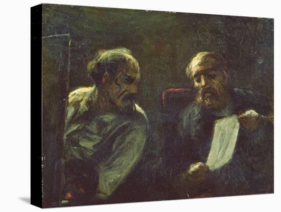 A Discussion in the Studio, 1852-55-Honore Daumier-Premier Image Canvas