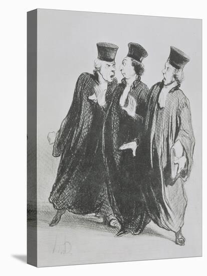 A Dispute Outside the Courtroom, from the series 'Les Gens de Justice' c.1846-Honore Daumier-Premier Image Canvas