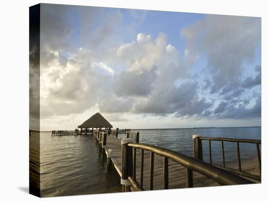 A Dock and Palapa, Placencia, Belize-William Sutton-Premier Image Canvas